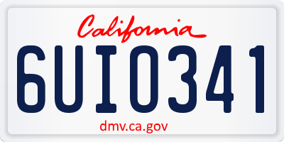 CA license plate 6UIO341