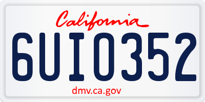 CA license plate 6UIO352