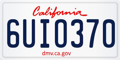 CA license plate 6UIO370
