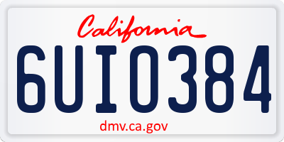 CA license plate 6UIO384