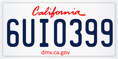 CA license plate 6UIO399