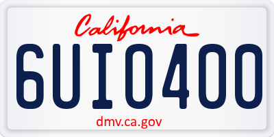 CA license plate 6UIO400