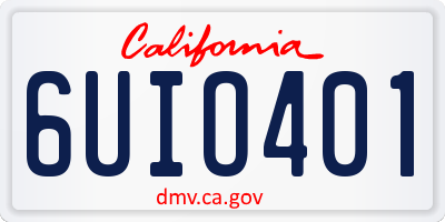 CA license plate 6UIO401
