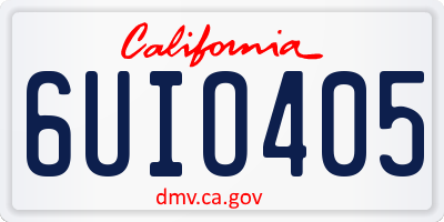 CA license plate 6UIO405