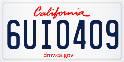 CA license plate 6UIO409