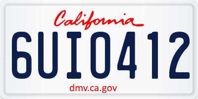 CA license plate 6UIO412
