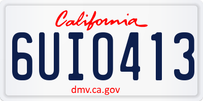 CA license plate 6UIO413