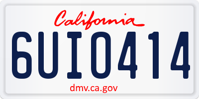 CA license plate 6UIO414