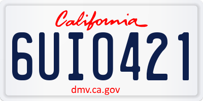 CA license plate 6UIO421