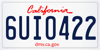 CA license plate 6UIO422