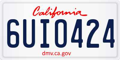 CA license plate 6UIO424