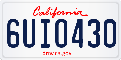 CA license plate 6UIO430