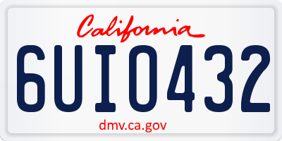 CA license plate 6UIO432