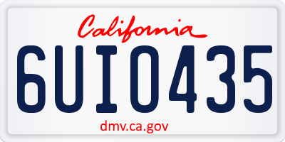 CA license plate 6UIO435