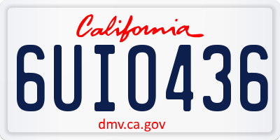 CA license plate 6UIO436