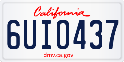 CA license plate 6UIO437