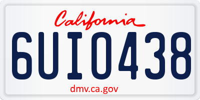 CA license plate 6UIO438