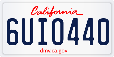 CA license plate 6UIO440