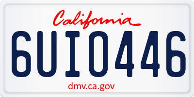 CA license plate 6UIO446