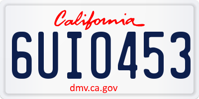CA license plate 6UIO453