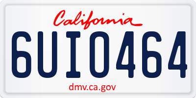 CA license plate 6UIO464