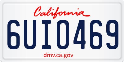 CA license plate 6UIO469