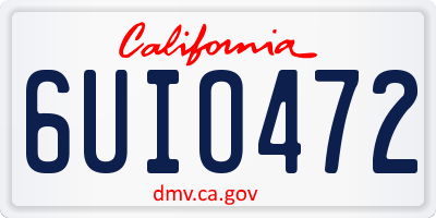 CA license plate 6UIO472