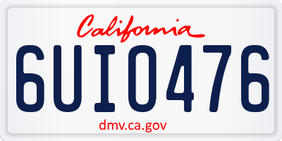 CA license plate 6UIO476