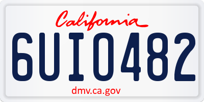 CA license plate 6UIO482