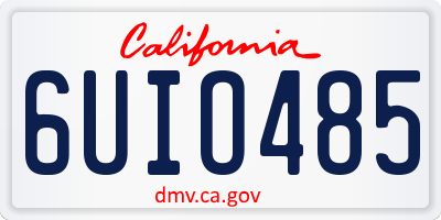 CA license plate 6UIO485