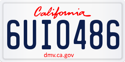 CA license plate 6UIO486