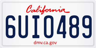 CA license plate 6UIO489