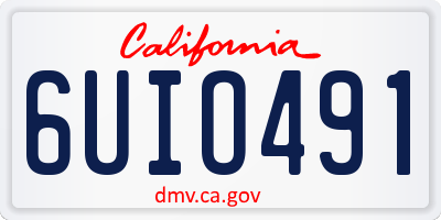 CA license plate 6UIO491