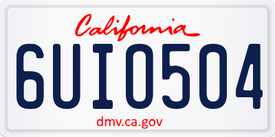 CA license plate 6UIO504