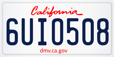 CA license plate 6UIO508