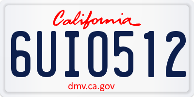 CA license plate 6UIO512