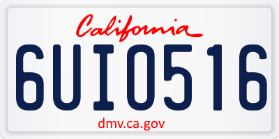 CA license plate 6UIO516