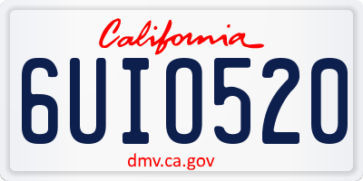 CA license plate 6UIO520