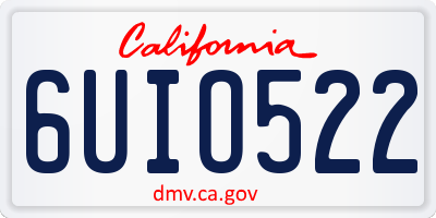 CA license plate 6UIO522