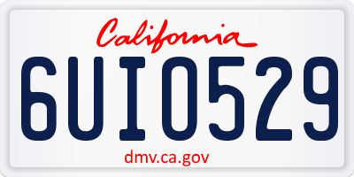 CA license plate 6UIO529