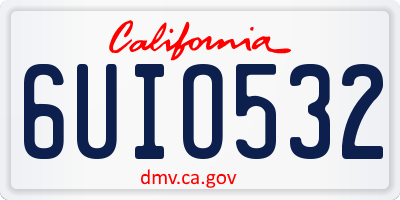 CA license plate 6UIO532