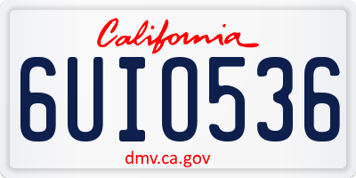 CA license plate 6UIO536