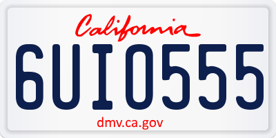 CA license plate 6UIO555