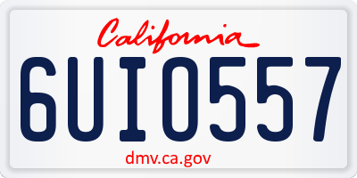 CA license plate 6UIO557