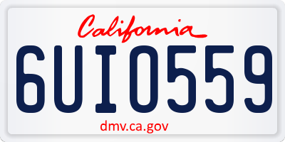 CA license plate 6UIO559
