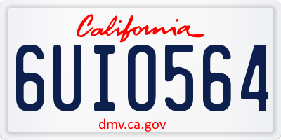 CA license plate 6UIO564