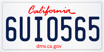 CA license plate 6UIO565
