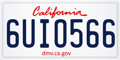 CA license plate 6UIO566