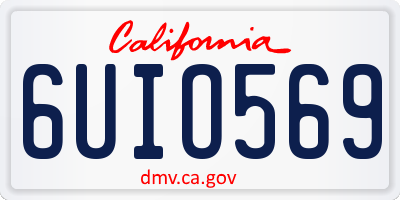 CA license plate 6UIO569
