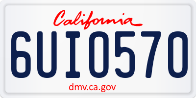 CA license plate 6UIO570